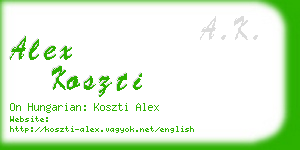 alex koszti business card